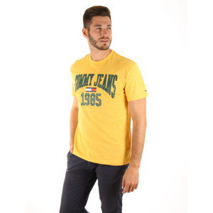 Tommy Hilfiger pánské žluté melírované tričko Collegiate